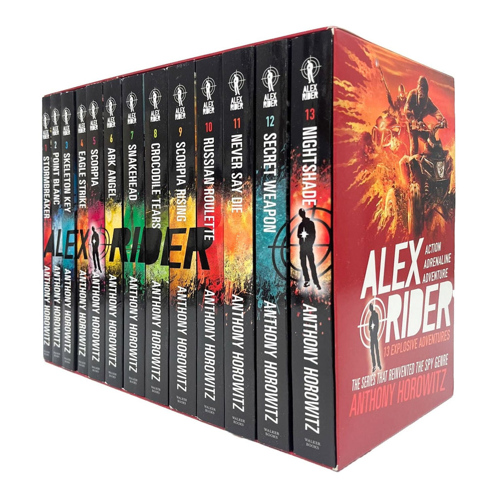 Alex Rider Series 13 Books Collection Set By Anthony Horowitz (Stormbreaker, Point Blanc, Skeleton Key, Eagle Strike, Secret Weapon, Nightshade & More)