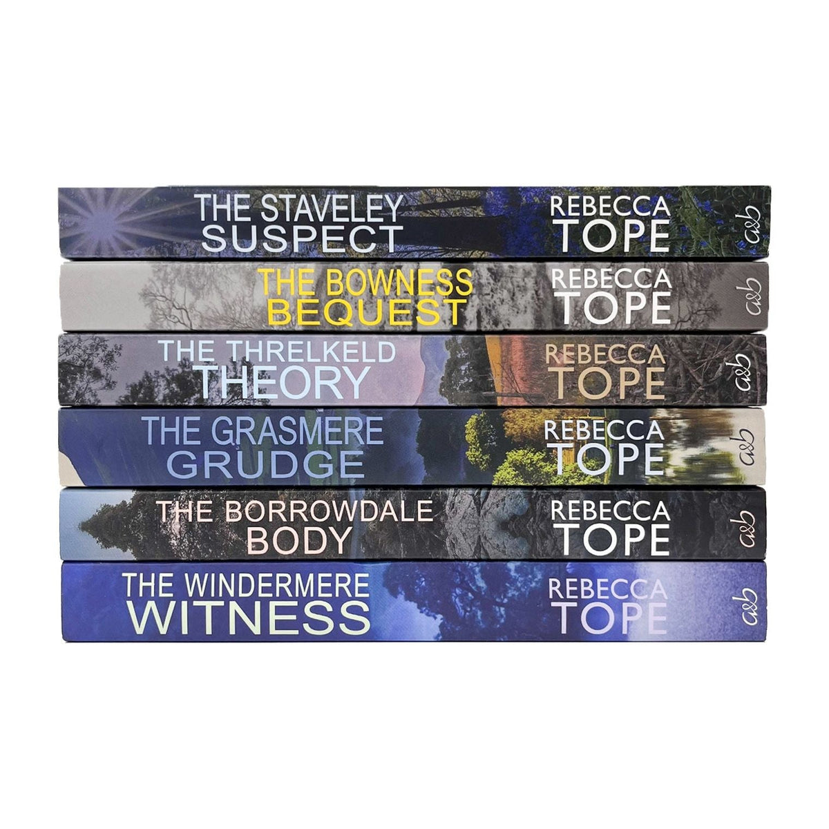 Lake District Mysteries 6 Books Set by Rebecca Tope (Staveley Suspect, Bowness Bequest, Threlkeld Theory, Grasmere Grudge, Borrowdale Body, Windermere Witness)