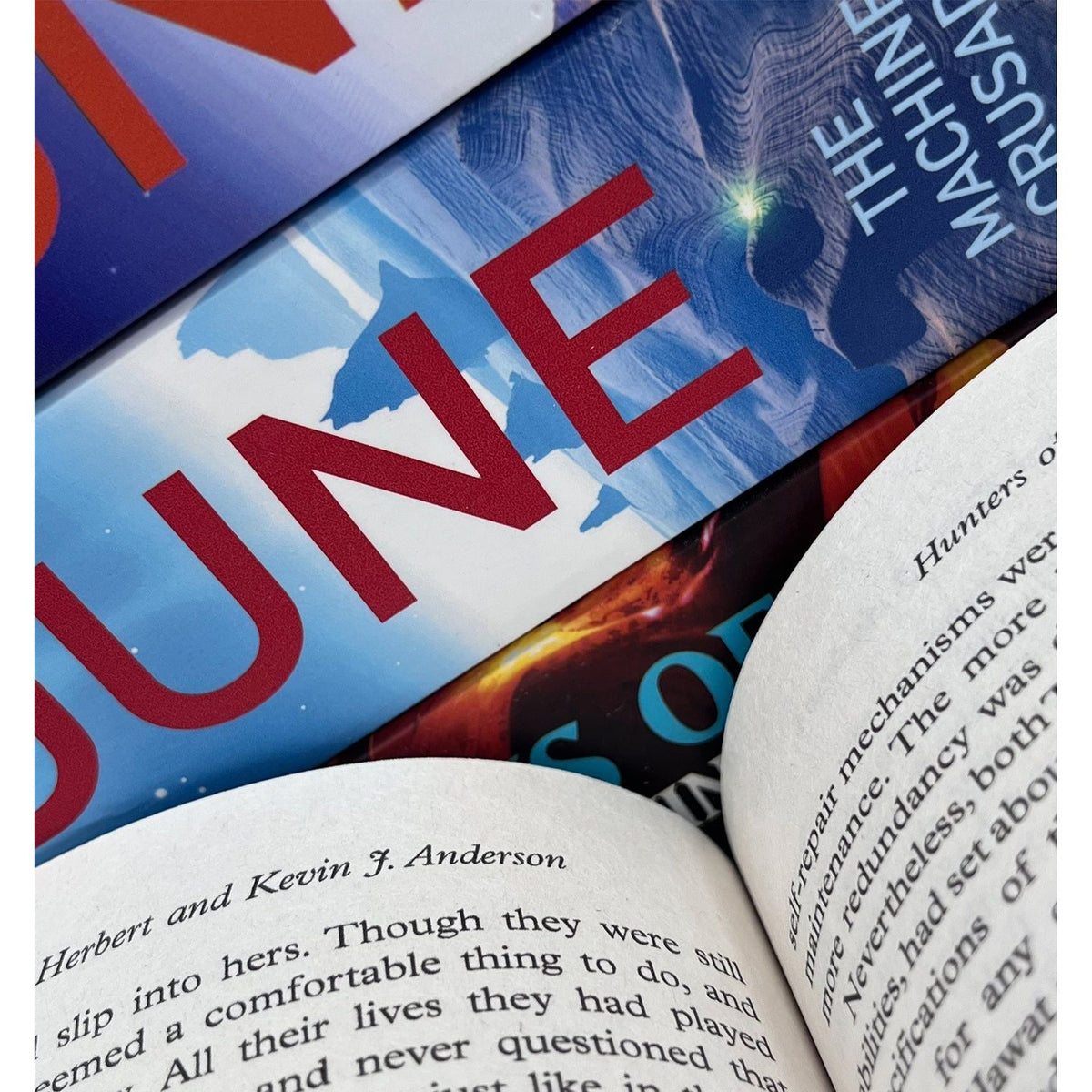 Dune Sequels and Legends of Dune 4 Books Set (Hunters of Dune, Sandworms of Dune, The Machine Crusade, The Butlerian Jihad)