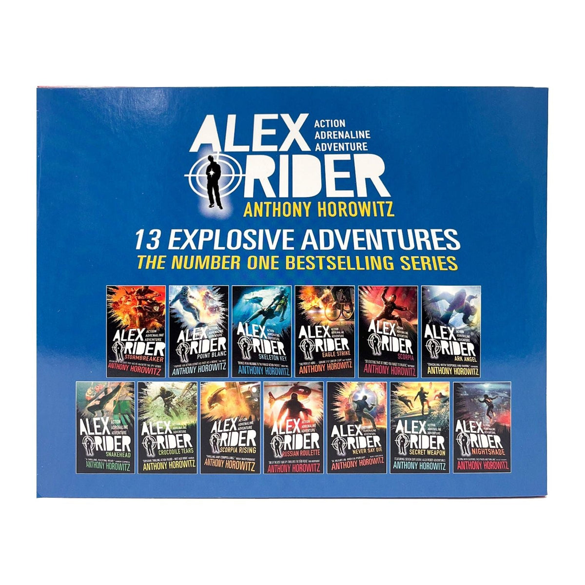 Alex Rider Series 13 Books Collection Set By Anthony Horowitz (Stormbreaker, Point Blanc, Skeleton Key, Eagle Strike, Secret Weapon, Nightshade & More)