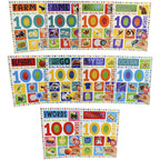 100 Words Sticker Activity 10 Books Collection Set | Alphabet, First Words, Early Learning, My Busy Day, Nature, Ocean, All About Me, Farm, Things That Go & Animal Words