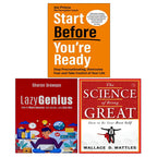The Science of Being Great, Start Before You’re Ready, Lazy Genius 3 Books Collection Set