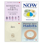 The Power of Now, Rewire Your Habits, MINDFUL ZEN HABITS, Micro Habits 4 Books Collection Set
