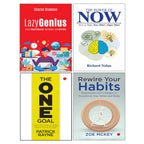 The Power of Now, Lazy Genius, THE ONE GOAL, Rewire Your Habits 4 Books Collection Set