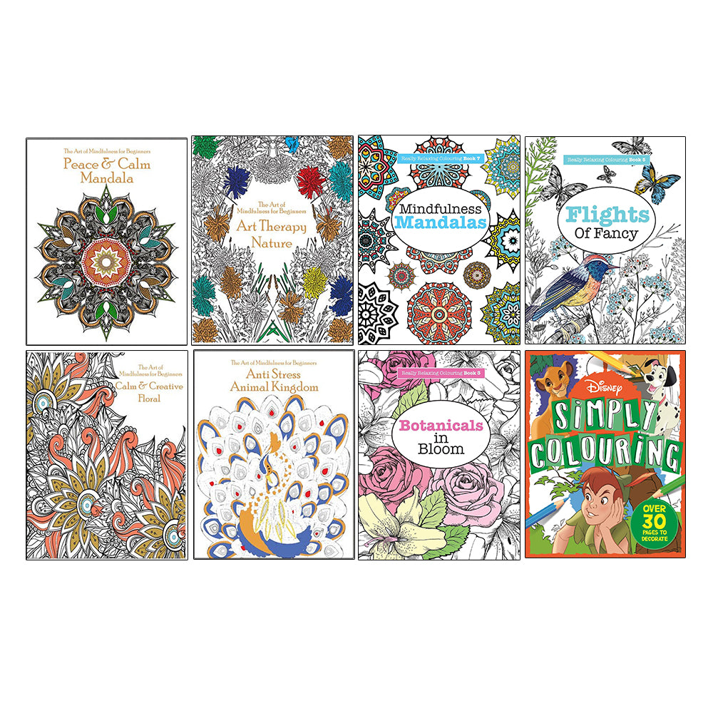 Art of Mindfulness for Beginners & Really RELAXING Colouring 8 Books Collection Set