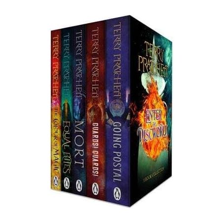 Terry Pratchett Discworld Novels Series 5 Books Collection Box Set | The Colour of Magic, Equal Rites, Mort, Guards! Guards! & Going Postal - Magical Fantasy Adventure Collection