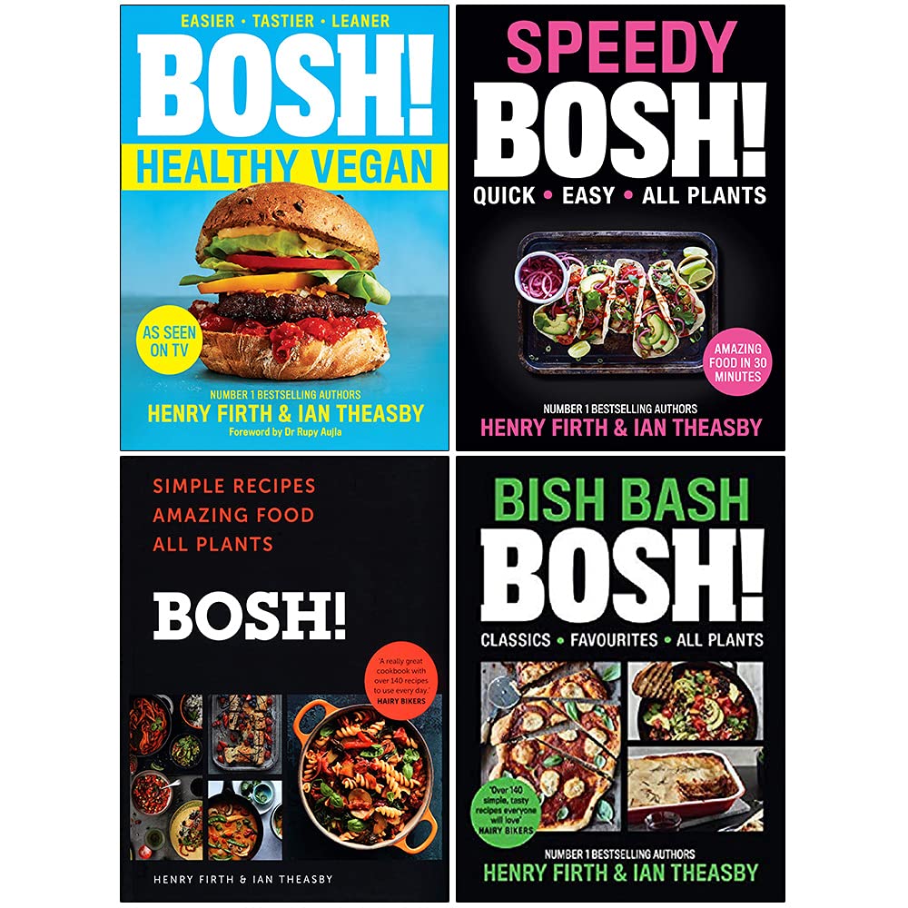 BOSH Series 4 Books Collection Set (Healthy Vegan, [h] Speedy BOSH, [h] Bosh Simple Recipes, [h] Bish Bash Bosh)