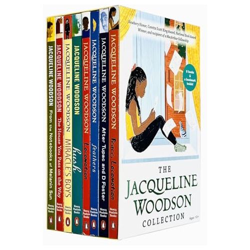 The Jacqueline Woodson Collection 8 Books Box Set (Peace Locomotion, After Tupac and D Foster,Feathers, Locomotion, Hush, Miracle's Boys, House You Pass on the Way, From the Notebooks of Melanin Sun)