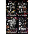 Fate and Flame Series Collection 4 Books Set By K.A. Tucker (A Fate of Wrath and Flame, A Curse of Blood and Stone, A Queen of Thieves and Chaos and A Dawn of Gods and Fury)