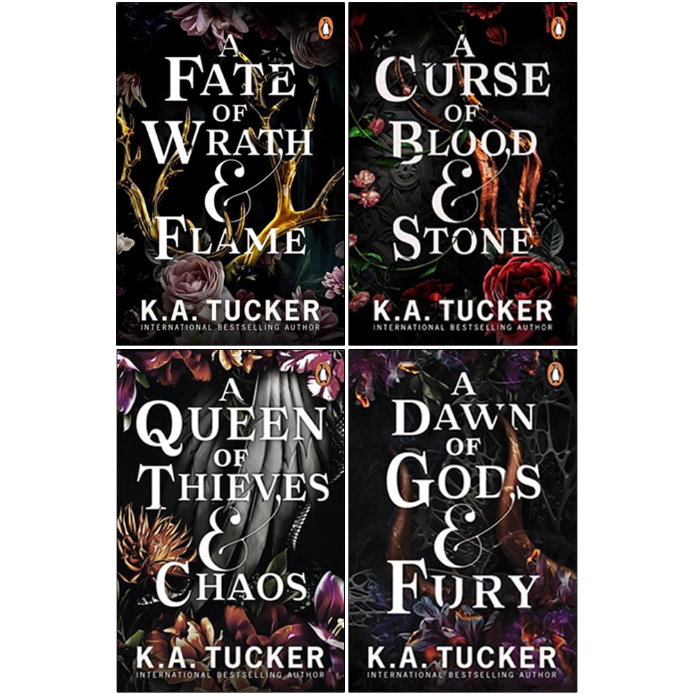 Fate and Flame Series Collection 4 Books Set By K.A. Tucker (A Fate of Wrath and Flame, A Curse of Blood and Stone, A Queen of Thieves and Chaos and A Dawn of Gods and Fury)