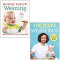 Weaning: What to Feed, When to Feed, and How to Feed Your Baby by Annabel Karmel and Wean in 15: Up-to-date Advice and 100 Quick Recipes by Joe Wicks 2 Books Collection Set