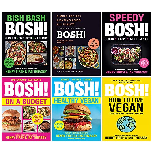 BOSH Series 6 Books Collection Set By Henry Firth and Ian Theasby (on a Budget, How to Live Vegan, Healthy Vegan, [h] Speedy BOSH, [h] Bosh Simple Recipes, [h] Bish Bash Bosh)