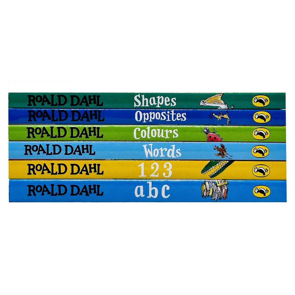 Roald Dahl Early Learning Pre-School 6 Baby Board Books Collection Set(Shapes, Words, Colours, Opposites, ABC & 123)