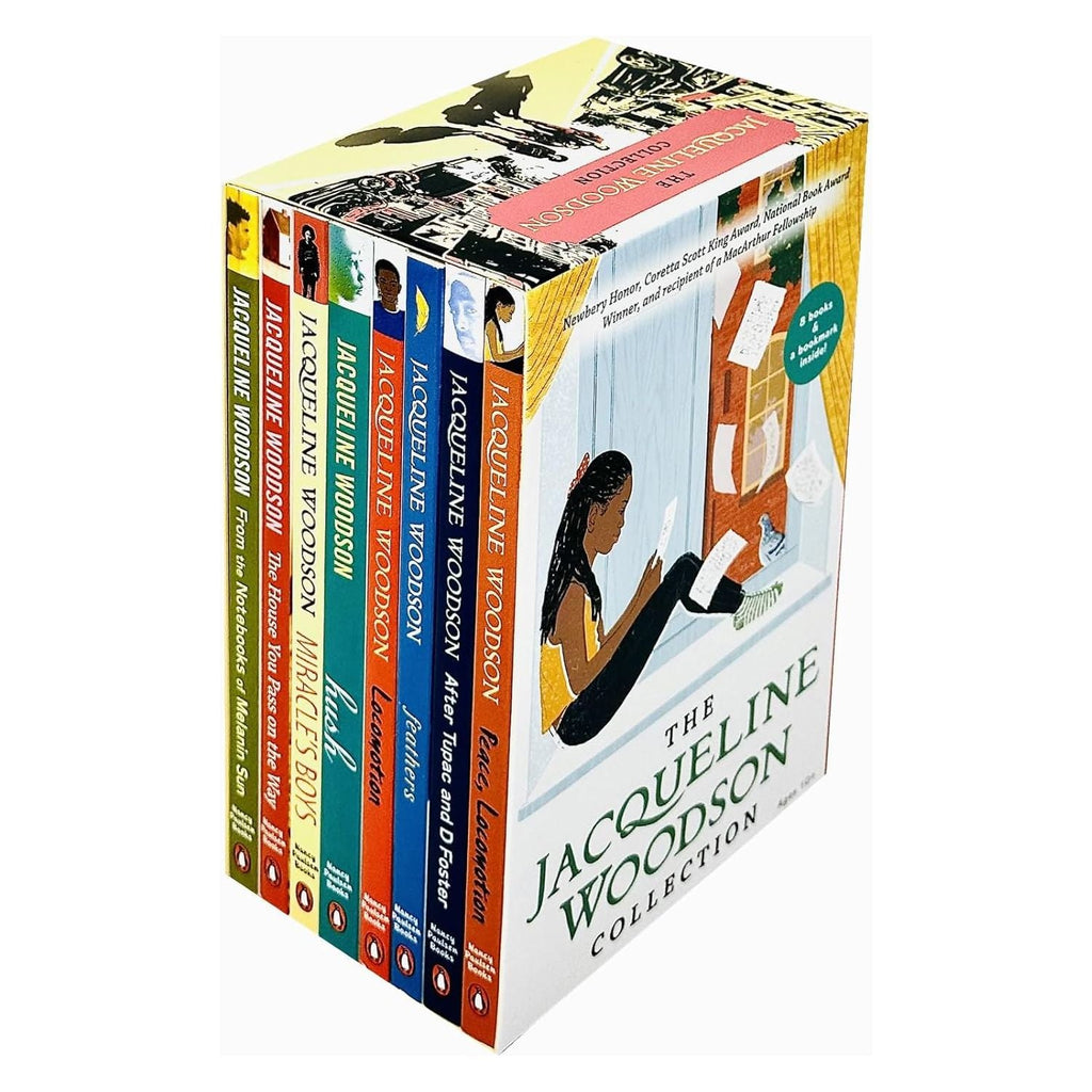 The Jacqueline Woodson Collection 8 Books Box Set (Peace Locomotion, After Tupac and D Foster,Feathers, Locomotion, Hush, Miracle's Boys, House You Pass on the Way, From the Notebooks of Melanin Sun)
