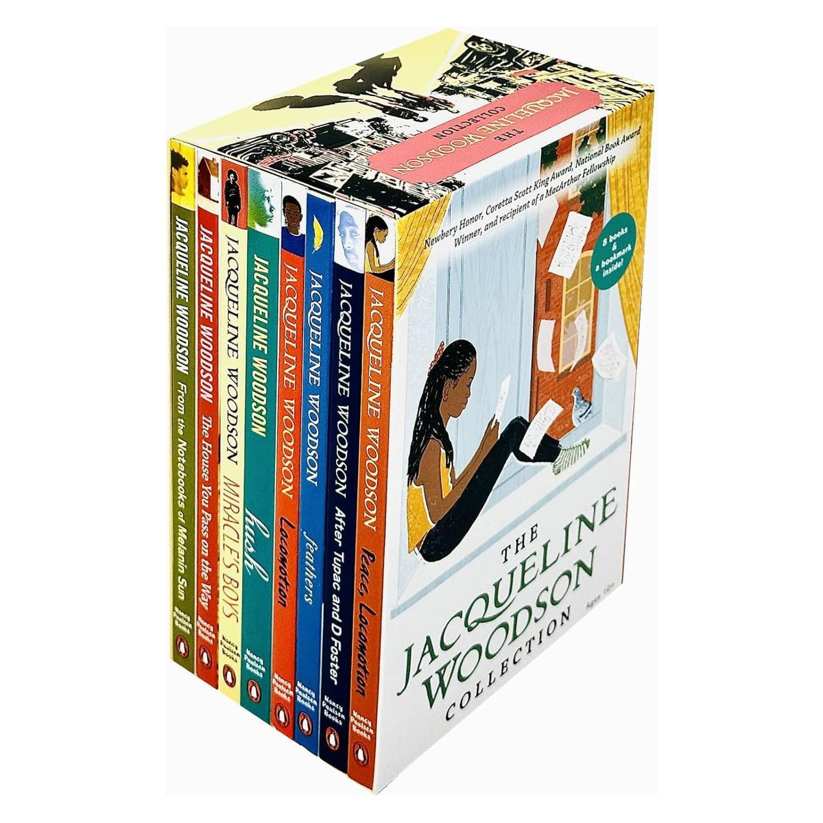 The Jacqueline Woodson Collection 8 Books Box Set (Peace Locomotion, After Tupac and D Foster,Feathers, Locomotion, Hush, Miracle's Boys, House You Pass on the Way, From the Notebooks of Melanin Sun)