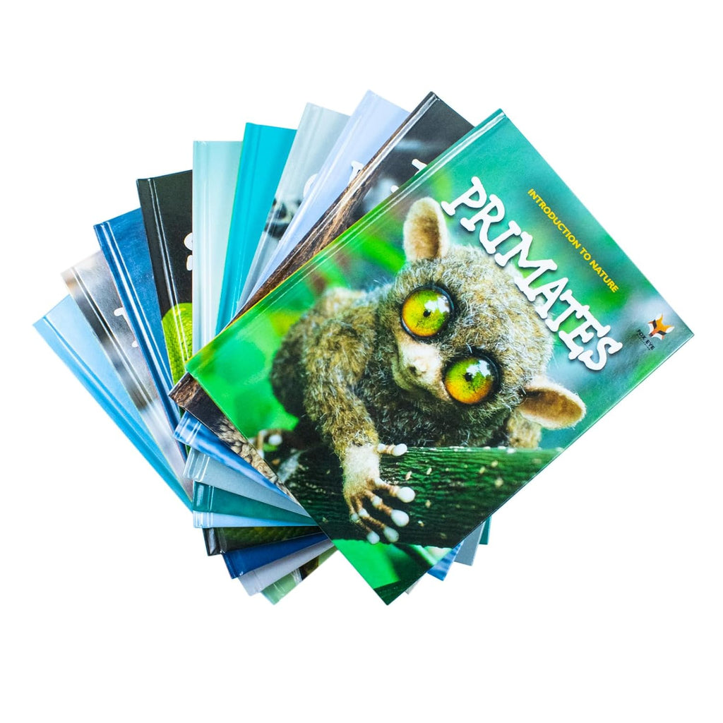 Children Introduction To Nature For Beginners 10 Hardback Book Collection Set: (Bear, Big Cats, Birds, Crocodiles And Alligators, Fish, Penguins, Primates, Sharks, Snakes, Whales And Dolphins)