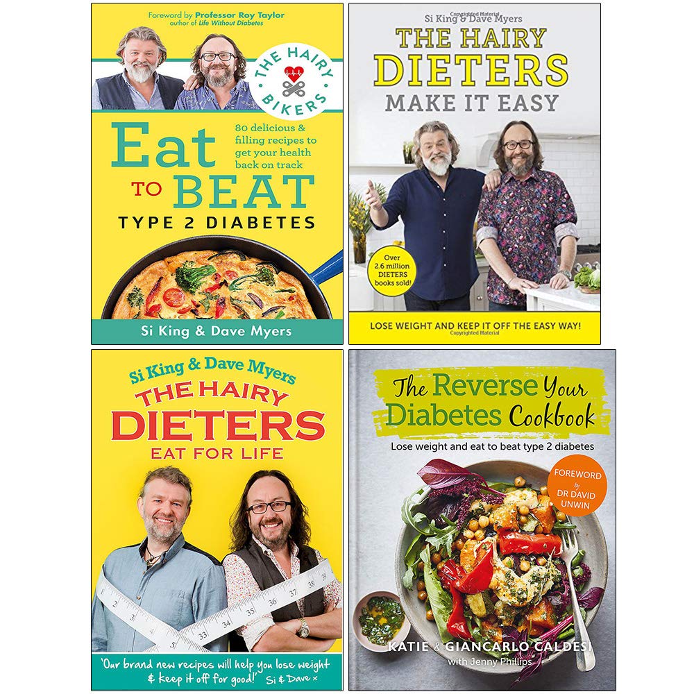 The Hairy Bikers Eat to Beat Type 2 Diabetes, The Hairy Dieters Make It Easy, The Hairy Dieters Eat for Life, [h] The Reverse Your Diabetes Cookbook 4 Books Collection Set