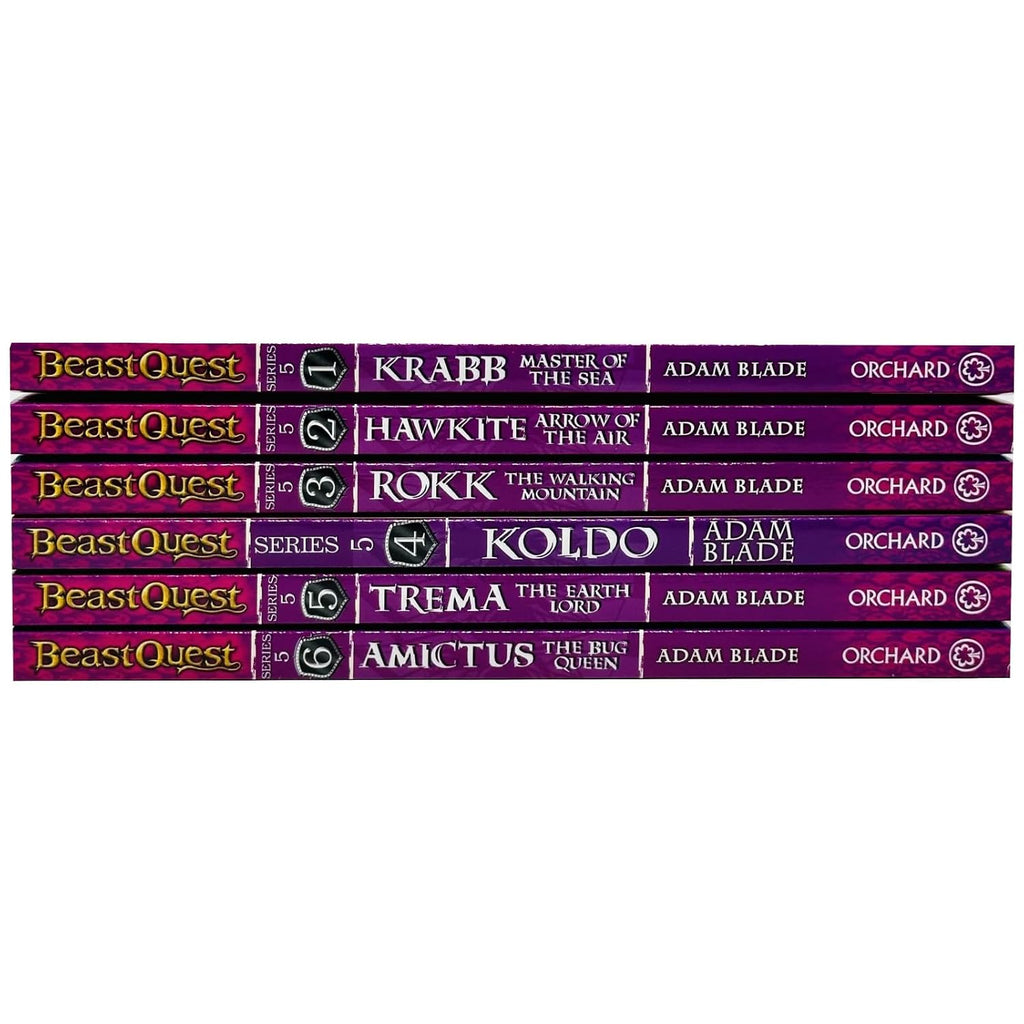 Beast Quest Series 5 (Books 25–30) – 6 Books Collection Set by Adam Blade | Trema, Krabb, Horvos, Silver, Spikefin & Tusk