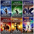 Percy Jackson and the Olympians Collection 6 Books Set By Rick Riordan (The Lightning Thief, Sea of Monsters, Titan's Curse, Battle of the Labyrinth, Last Olympian, The Chalice of the Gods)