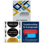 Leaders Eat Last, Lead With Words Win With Action, Leadership Is Language 3 Books Collection Set