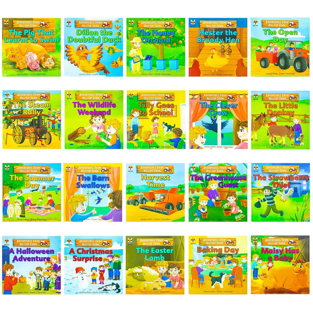 Adventures From Hilltop Farm 20 Books Collection By Jessica Wren | Illustrated Children’s Storybook of Animals, Friendship & Farmyard Fun for Ages 4–8