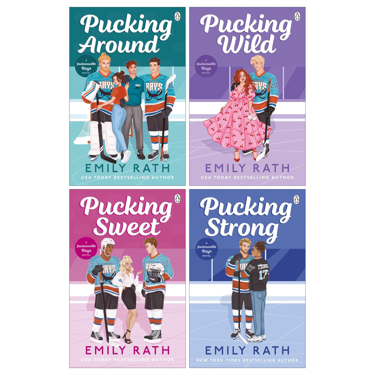 Jacksonville Rays Series By Emily Rath 4 Books Collection Set (Pucking Around, Pucking Wild, Pucking Sweet and Pucking Strong)