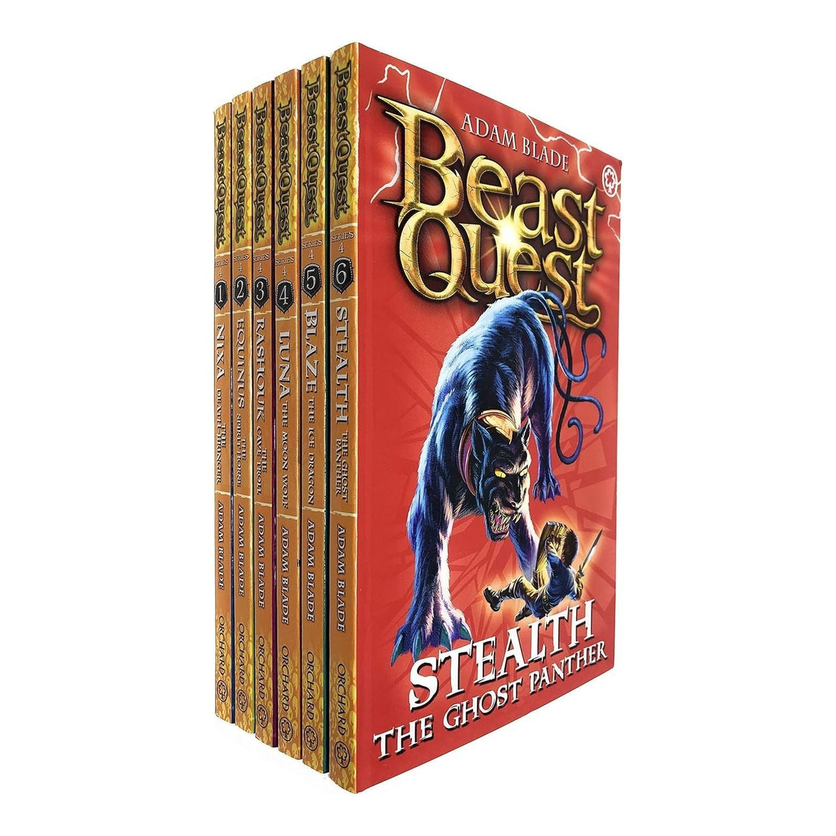 Beast Quest Series 4 (Books 19-24) 6 Books Collection Set by Adam Blade | Nixa, Equinus, Rashouk, Luna, Blaze & Stealth