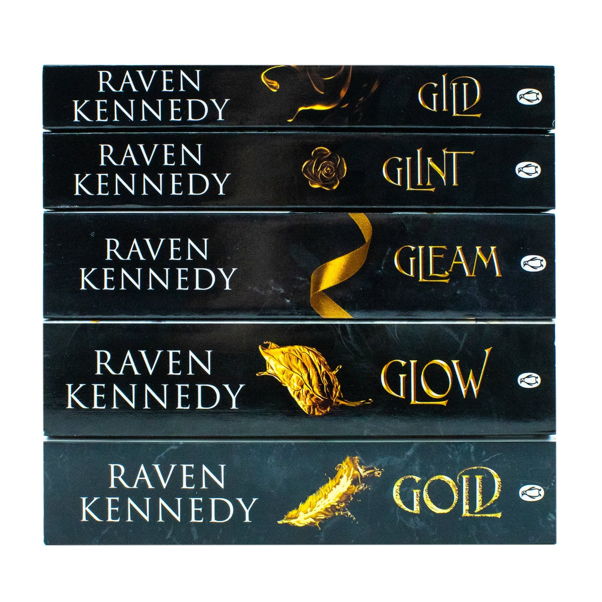 The Plated Prisoner Series 5 Book Collection by Raven Kennedy Gild, Glint, Gleam, Glow & Gold – Dark Fantasy Romance Romantasy Series