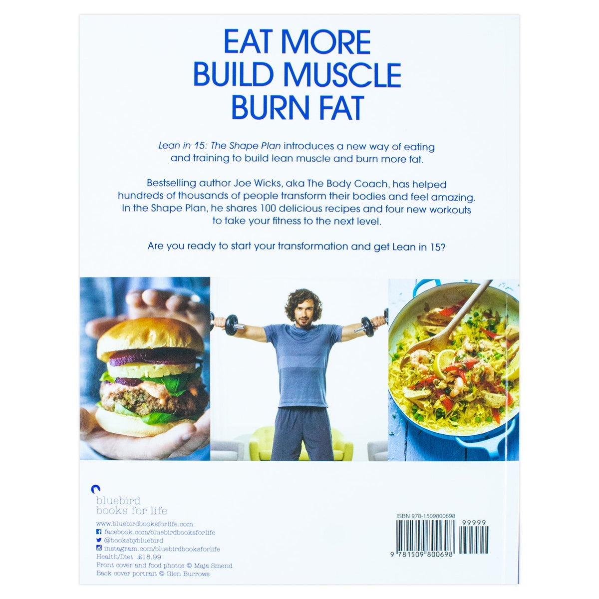 Joe Wicks Book,Lean in 15, The Shape Plan 15 Minute Meals With Workouts to Build a Strong and Lean Body
