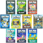 [h] Dog Man Series 10 Books Collection Set by Dav Pilkey | Graphic Novel Adventures for Kids - Mothering Heights, Grime and Punishment, Fetch-22, For Whom the Ball Rolls, Brawl of The Wild