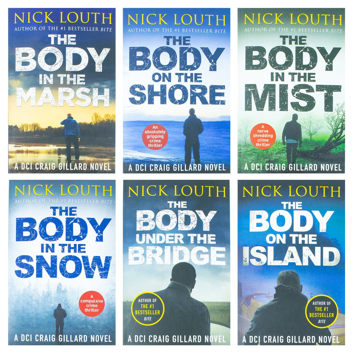 DCI Craig Gillard Crime Thrillers Series 6 Books Collection Set by Nick Louth (The Body on the Shore, The Body Under the Bridge, The Body in the Mist, The Body on the Island & More)