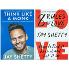 Jay Shetty Collection 2 Books Set (8 Rules of Love [h], Think Like a Monk [Paperback])