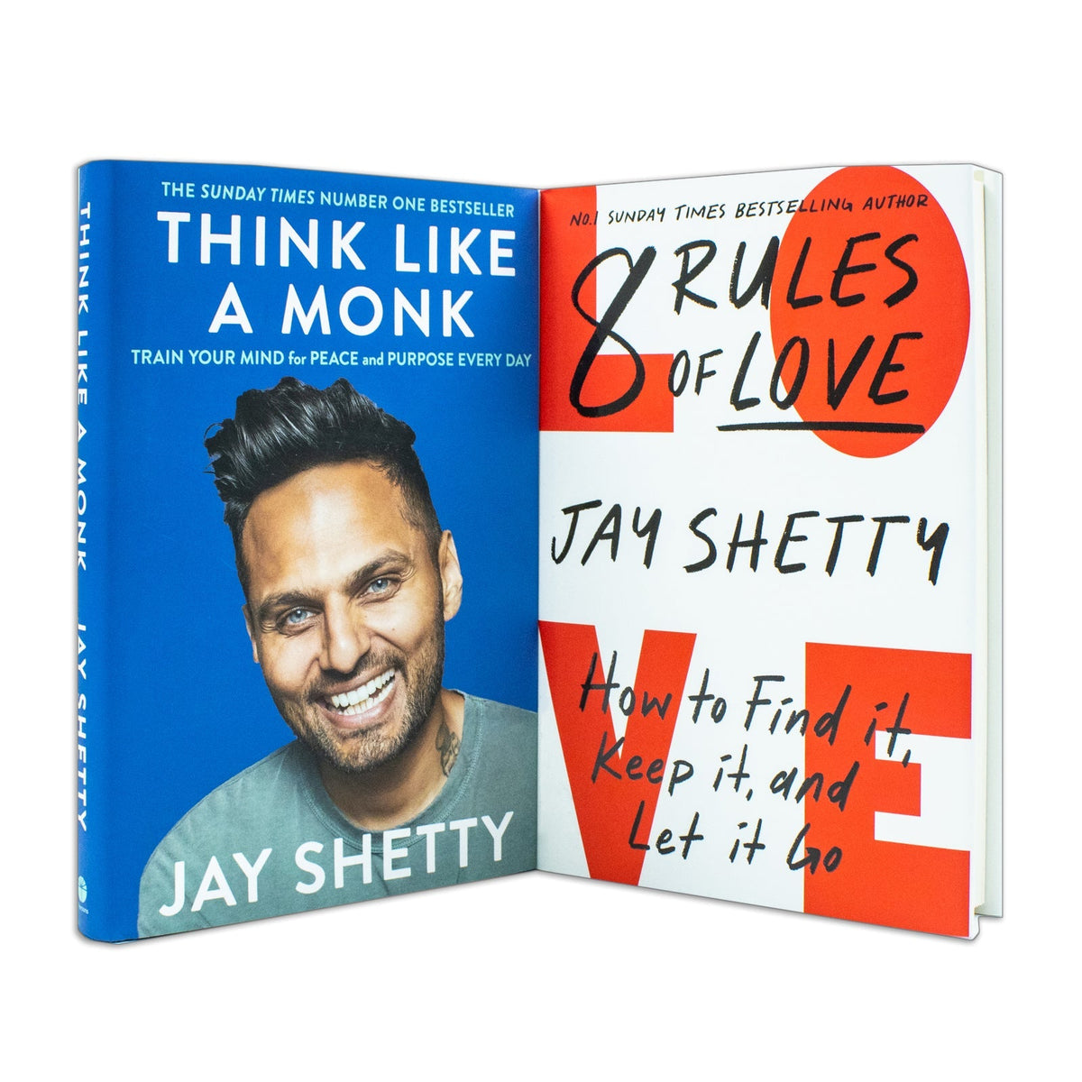 Jay Shetty Collection 2 Books Set (8 Rules of Love [h], Think Like a Monk [Paperback])