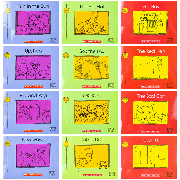 Bob Books: Set 2 - Advancing Beginners Box Set (12 books): 8 Books for Young Readers (Stage 2: Emerging Readers)