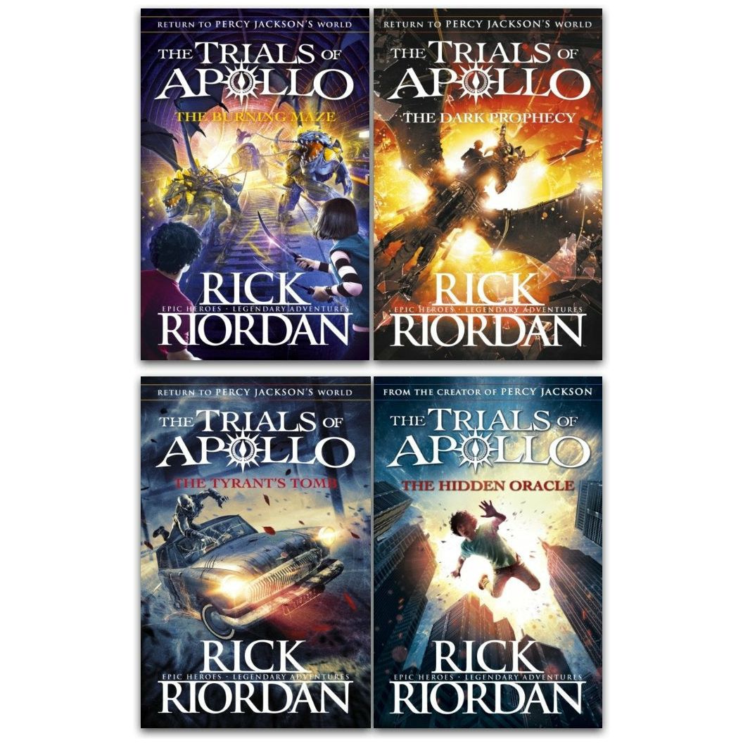 Rick Riordan Trials of Apollo Collection 4 Books  (Dark prophecy, Hidden Oracle, Burning Maze, The Tyrants Tomb)