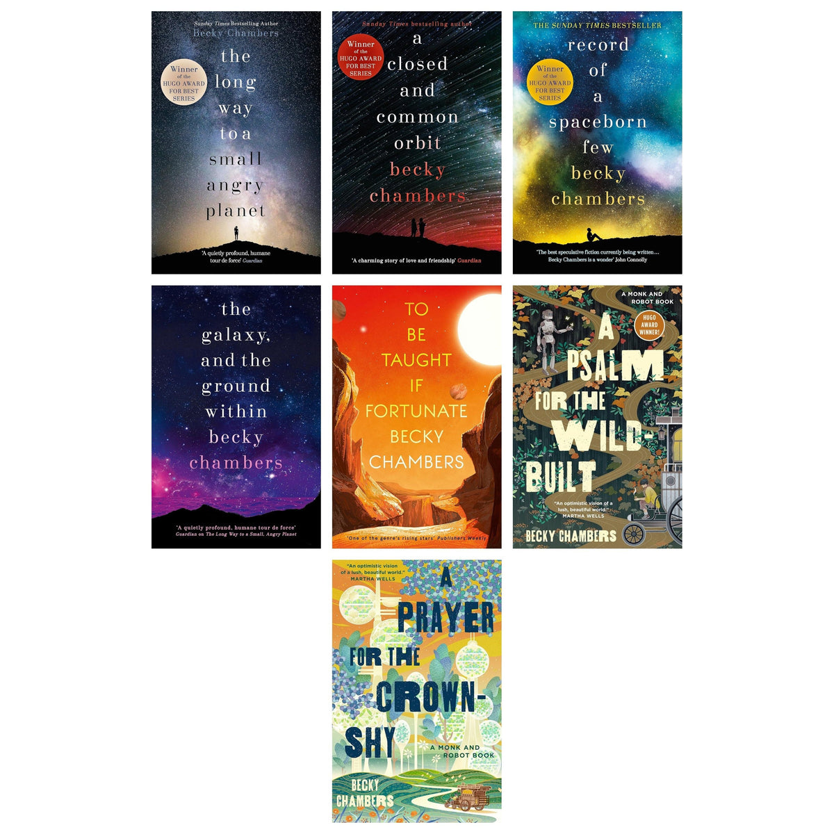 Becky Chambers 7 Books Collection Set (Wayfarers Series, Monk and Robot Series)