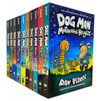 [h] Dog Man Series 10 Books Collection Set by Dav Pilkey | Graphic Novel Adventures for Kids - Mothering Heights, Grime and Punishment, Fetch-22, For Whom the Ball Rolls, Brawl of The Wild
