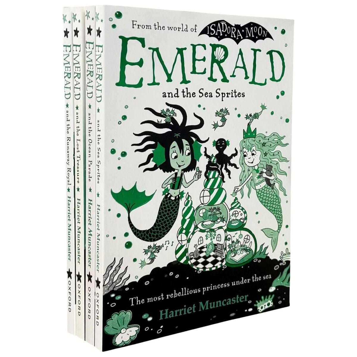 Emerald Series World Of Isadora Moon by Harriet Muncaster 4 Books Collection Set (Emerald and the Ocean Parade, Emerald and the Sea Sprites, Emerald and Lost Treasure & Emerald and the Runaway Royal)
