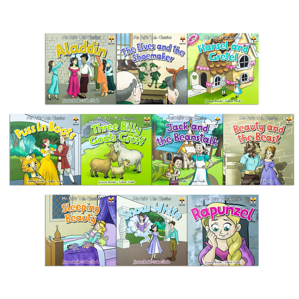 My First Fairytale Childrens Classic 10 Picture Books Collection Set – Aladdin, Beauty & The Beast, Puss in Boots, Jack & The Beanstalk, Hansel & Gretel & More – Storybooks for Kids Ages 3–7