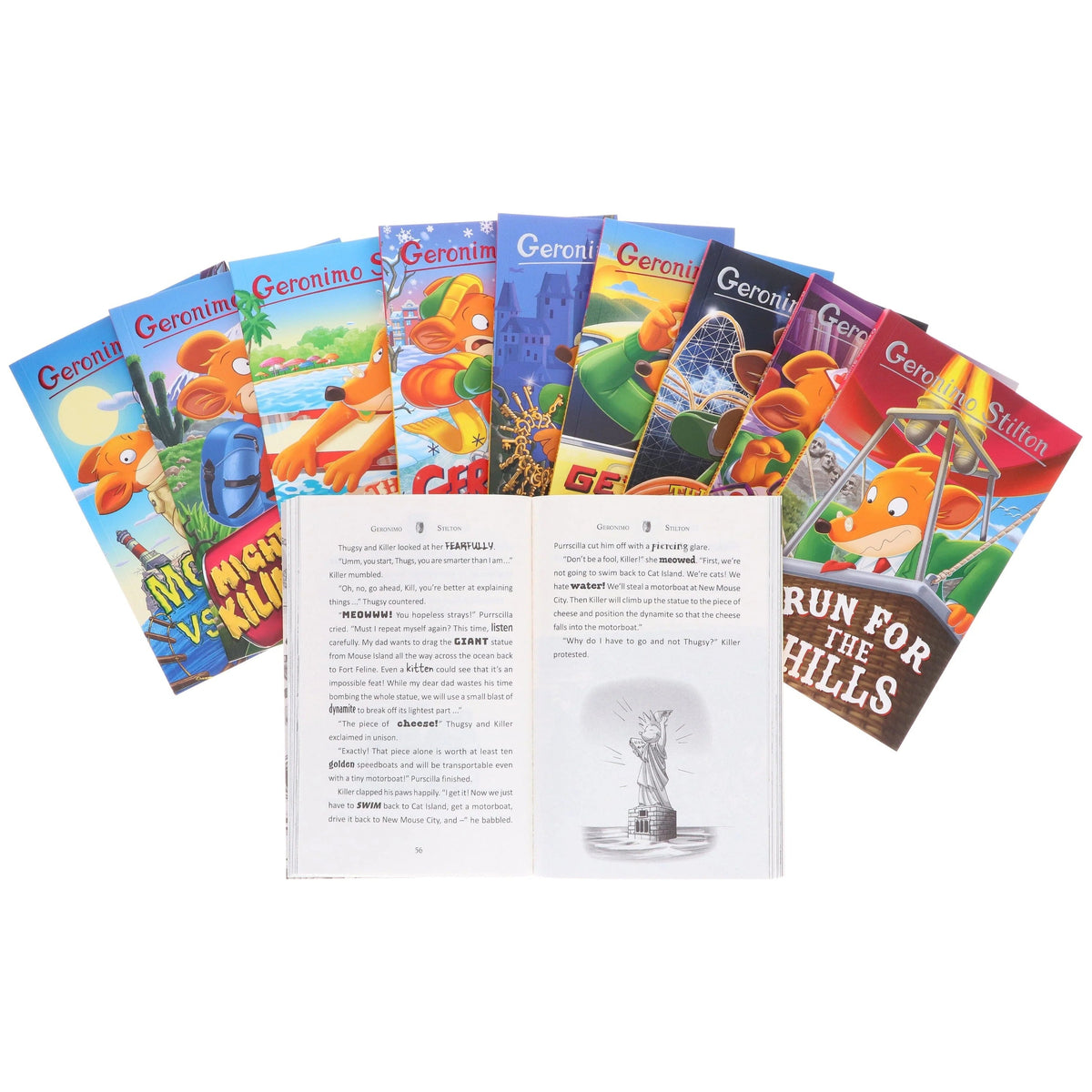 Geronimo Stilton The Illustrated 10 Book Collection (Series 7) Box Set - Ages 5-8 - Paperback