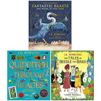 J.K. Rowling Illustrated Edition Collection 3 Books Set Hardback (Fantastic Beasts and Where to Find Them, Quidditch Through the Ages, The Tales of Beedle the Bard)