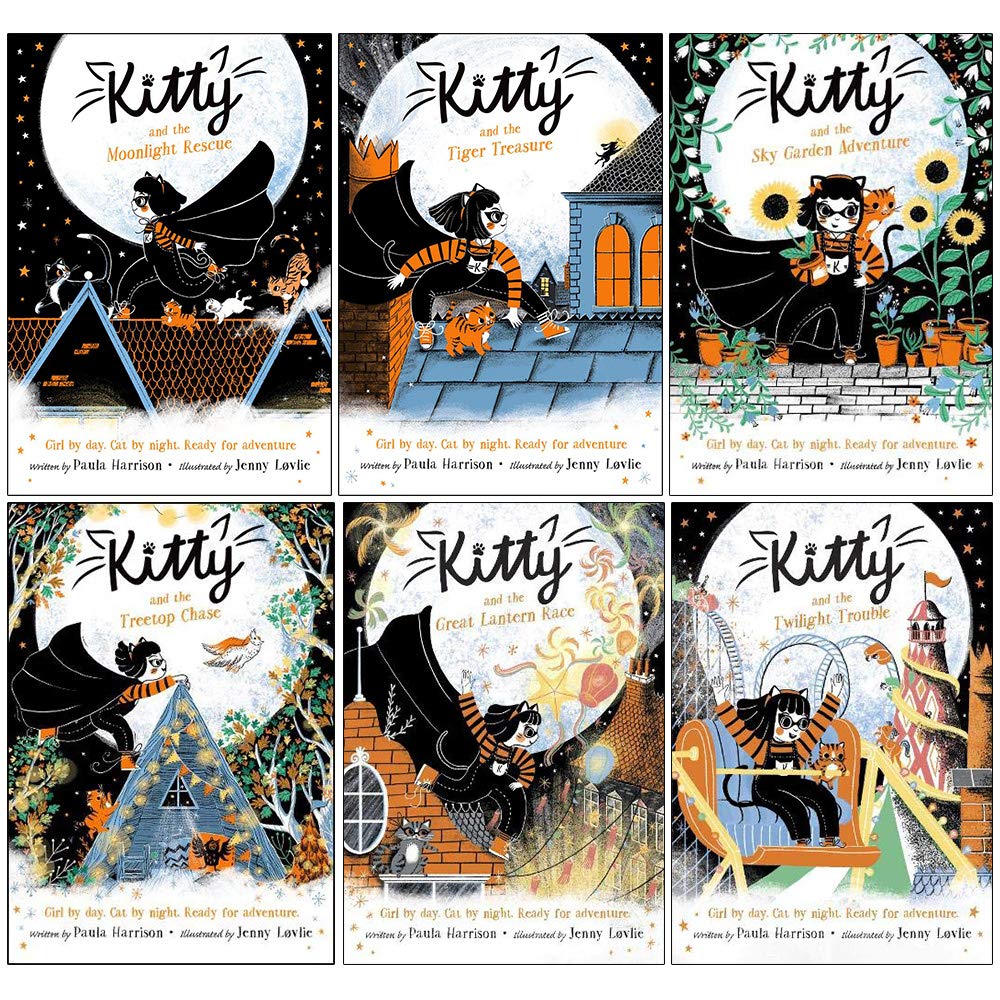 Paula Harrison Kitty Series 6 Books Collection Set (Moonlight Rescue, Tiger Treasure, Sky Garden Adventure, Treetop Chase, Great Lantern Race & MORE)