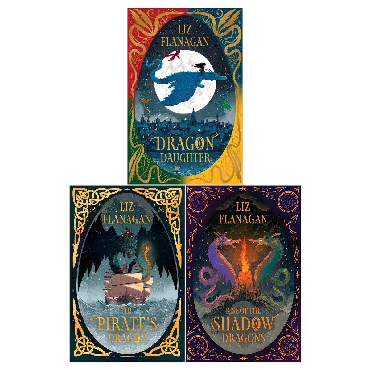 Legends of The Sky Series 3 Books Set by Liz Flanagan (Dragon Daughter, Rise of the Shadow Dragons, The Pirate's Dragon)