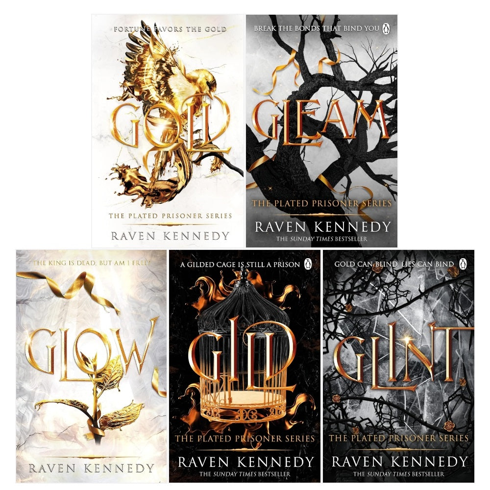 The Plated Prisoner Series 5 Book Collection by Raven Kennedy Gild, Glint, Gleam, Glow & Gold – Dark Fantasy Romance Romantasy Series