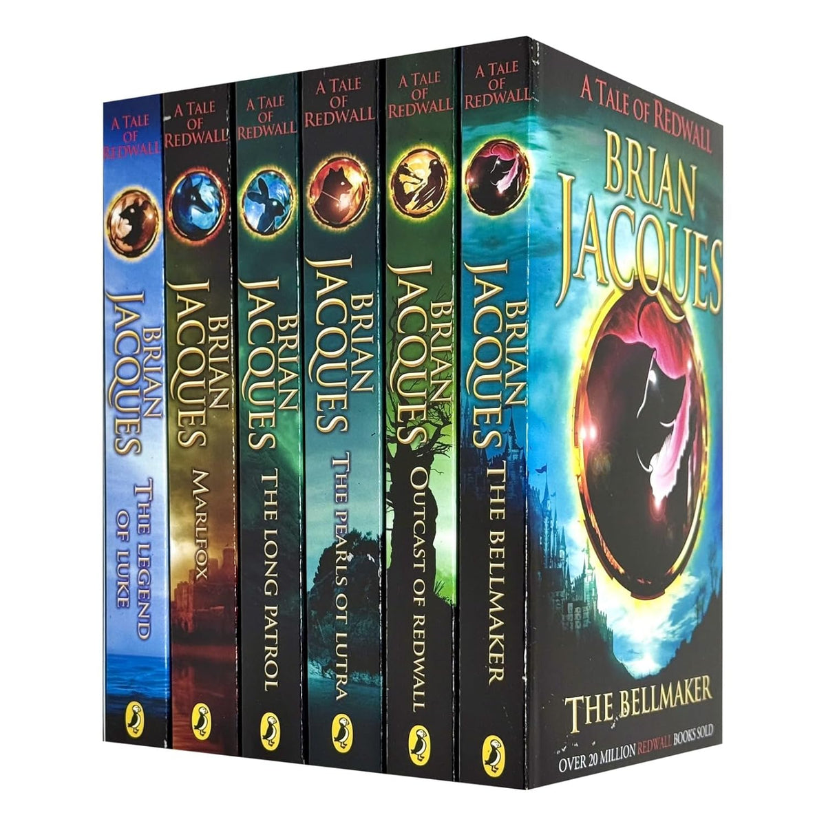 Brian Jacques Redwall Series 6 Books Collection Set (Books 7-12) (The Bellmaker, Outcast of Redwall, Pearls of Lutra, Long Patrol, Marlfox, Legend of Luke)