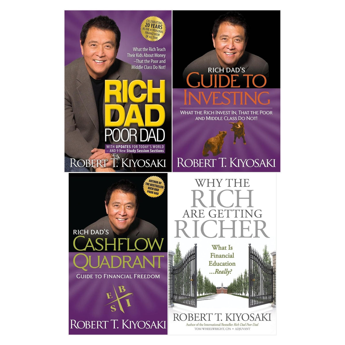 Robert T. Kiyosaki 4 Books Collection Set | Rich Dad Series Personal Finance & Investing Guides - Rich Dad Poor Dad, Cashflow Quadrant, Guide to Investing, Why the Rich are getting Richer