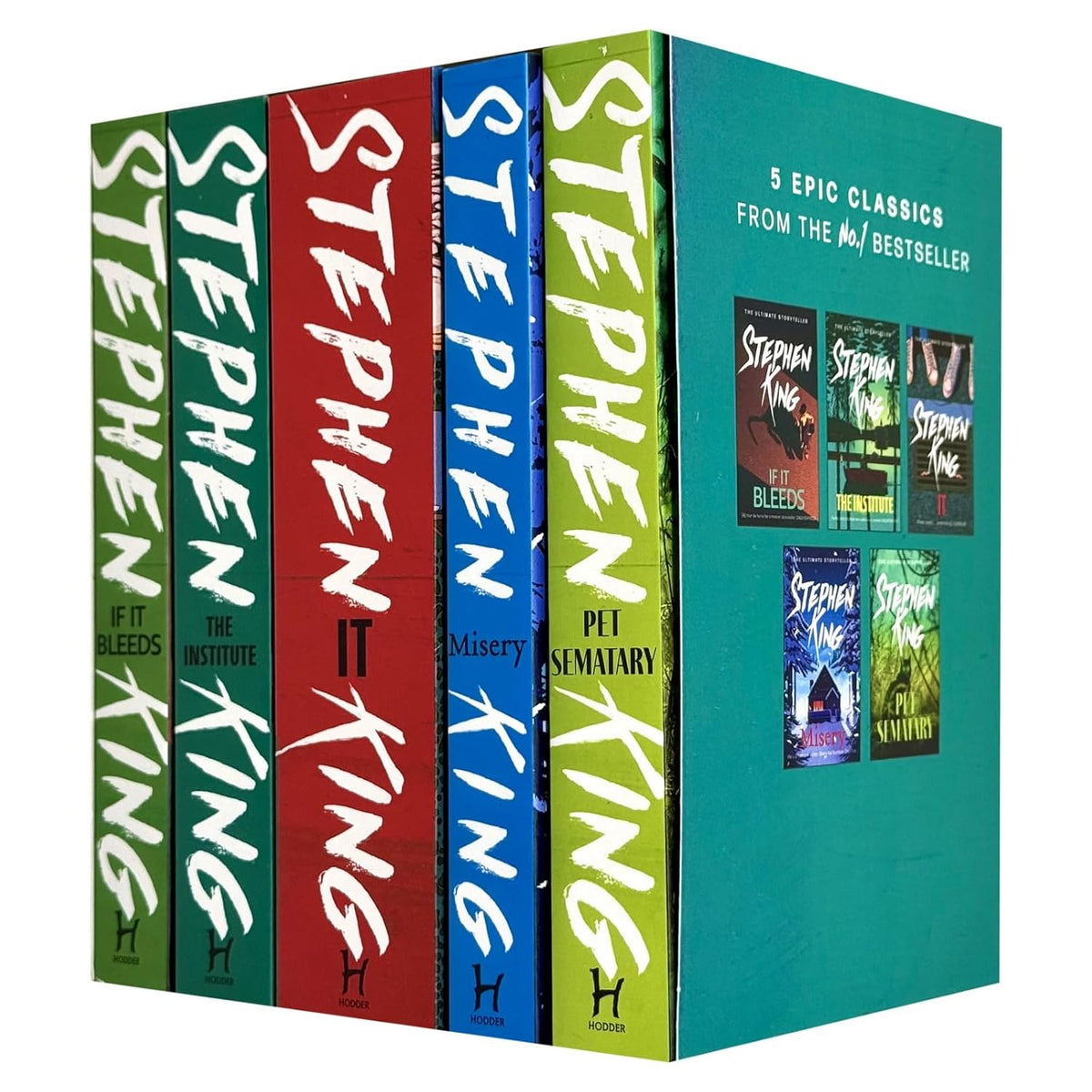 Stephen King Classic Collection 5-Book Box Set – If It Bleeds, The Institute, IT, Misery, Pet Sematary