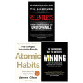 Winning, Relentless and Atomic Habits 3 Books Collection Set