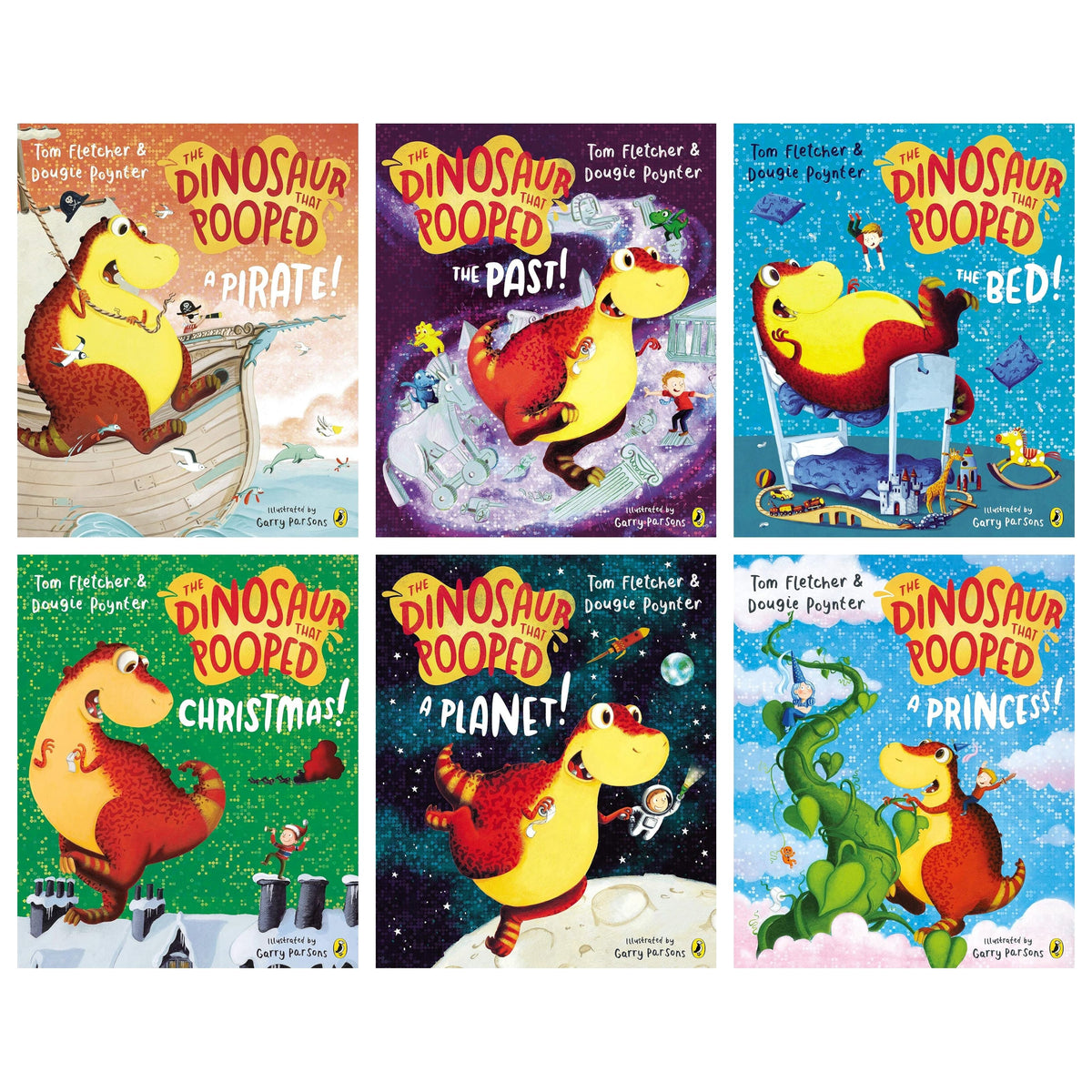 The Dinosaurs That Pooped Collection 6 Books Set by Tom Fletcher & Dougie Poynter | Funny Rhyming Children’s Picture Books
