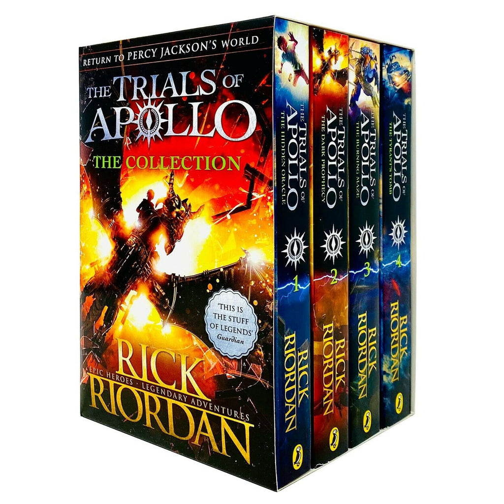 Rick Riordan Trials of Apollo Collection 4 Books  (Dark prophecy, Hidden Oracle, Burning Maze, The Tyrants Tomb)